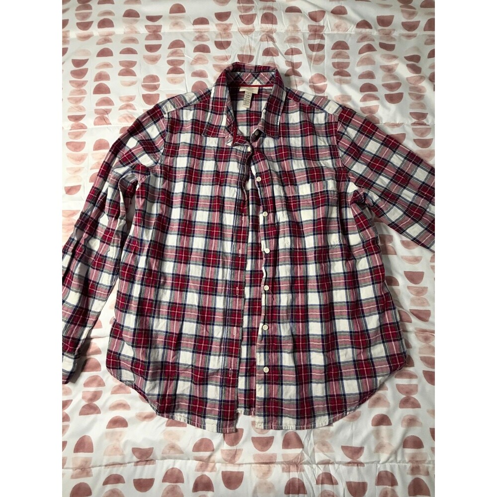 ST John's Bay Plaid Flannel Button Down Shirt MENS Size L